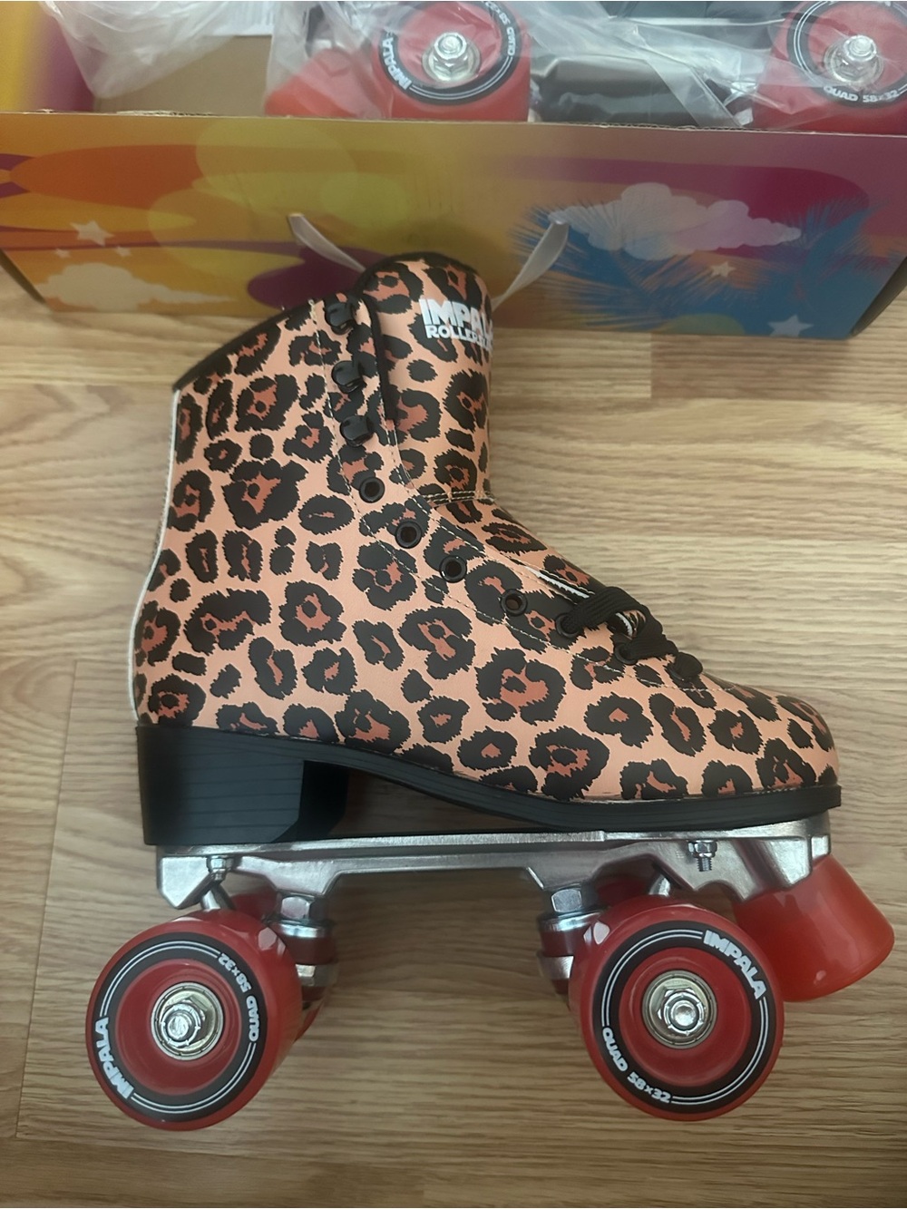 Leopard Print Roller Skates